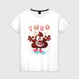 Женская футболка хлопок с принтом Turd в Белгороде, 100% хлопок | прямой крой, круглый вырез горловины, длина до линии бедер, слегка спущенное плечо | анимация | арт | графика | кучка | мультяшки