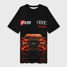 Платье-футболка 3D с принтом AUDI RS 5 FIRE   АУДИ РС 5 в Белгороде,  |  | audi | car | fire. | q5 | q6 | q7 | rs 5 | sportcar | а3 | а4 | а6 | а8 | авто | автомобиль | ауди | огонь | рс 5 | спорт | спорткар