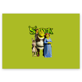 Поздравительная открытка с принтом Шрек Shrek в Белгороде, 100% бумага | плотность бумаги 280 г/м2, матовая, на обратной стороне линовка и место для марки
 | cartoon | fiona | shrek | болото | детям | комедия | кот в сапогах | мультик | огр | осел | персонажи мультфильмов | тролль | фиона | шрек