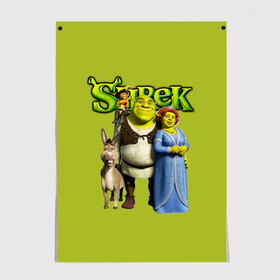 Постер с принтом Шрек Shrek в Белгороде, 100% бумага
 | бумага, плотность 150 мг. Матовая, но за счет высокого коэффициента гладкости имеет небольшой блеск и дает на свету блики, но в отличии от глянцевой бумаги не покрыта лаком | cartoon | fiona | shrek | болото | детям | комедия | кот в сапогах | мультик | огр | осел | персонажи мультфильмов | тролль | фиона | шрек