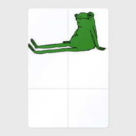 Магнитный плакат 2Х3 с принтом Лягушка приуныла в Белгороде, Полимерный материал с магнитным слоем | 6 деталей размером 9*9 см | Тематика изображения на принте: лягушка жаба тучный жаб приуныла растроиная лягух сидит