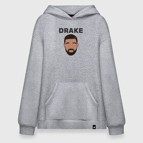 Худи SuperOversize хлопок с принтом DRAKE в Белгороде, 70% хлопок, 30% полиэстер, мягкий начес внутри | карман-кенгуру, эластичная резинка на манжетах и по нижней кромке, двухслойный капюшон
 | drake | hotline bling | rap | дрейк | зарубежный реп | реп | рэп