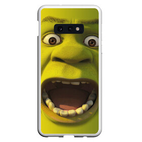 Чехол для Samsung S10E с принтом Shrek Шрек в Белгороде, Силикон | Область печати: задняя сторона чехла, без боковых панелей | 20 | 4к | boots | cat | donkey | fiona | green | in | me | meme | memes | once | shrek | somebody | told | в | зеленый | кот | лет | мем | мемы | мульт | мультфильм | огр | огры | осел | сапогах | фиона | шрек