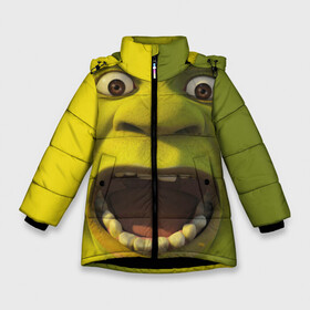 Зимняя куртка для девочек 3D с принтом Shrek Шрек в Белгороде, ткань верха — 100% полиэстер; подклад — 100% полиэстер, утеплитель — 100% полиэстер. | длина ниже бедра, удлиненная спинка, воротник стойка и отстегивающийся капюшон. Есть боковые карманы с листочкой на кнопках, утяжки по низу изделия и внутренний карман на молнии. 

Предусмотрены светоотражающий принт на спинке, радужный светоотражающий элемент на пуллере молнии и на резинке для утяжки. | 20 | 4к | boots | cat | donkey | fiona | green | in | me | meme | memes | once | shrek | somebody | told | в | зеленый | кот | лет | мем | мемы | мульт | мультфильм | огр | огры | осел | сапогах | фиона | шрек