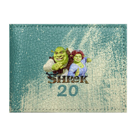 Обложка для студенческого билета с принтом Shrek в Белгороде, натуральная кожа | Размер: 11*8 см; Печать на всей внешней стороне | Тематика изображения на принте: dreamworks | shrek | арт | лого | мультфильм | постер | шрек