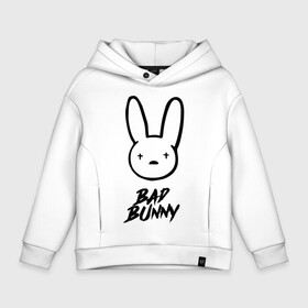 Детское худи Oversize хлопок с принтом Bad Bunny лого в Белгороде, френч-терри — 70% хлопок, 30% полиэстер. Мягкий теплый начес внутри —100% хлопок | боковые карманы, эластичные манжеты и нижняя кромка, капюшон на магнитной кнопке | bad bunny | benito antonio martnez ocasio | hip hop | latin trap | logo | music | rap | rnb | singer | star | бенито антонио мартинес окасио | звезда | латинский трэп | логотип | музыка | певец | рнб | рэп | хип хоп