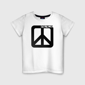 Детская футболка хлопок с принтом Pacific в Белгороде, 100% хлопок | круглый вырез горловины, полуприлегающий силуэт, длина до линии бедер | Тематика изображения на принте: hippie | love | pacific | peace | любовь | мир | пацифик | хиппи