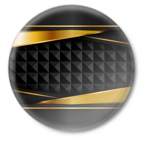 Значок с принтом 3D luxury black gold Плиты 3Д в Белгороде,  металл | круглая форма, металлическая застежка в виде булавки | Тематика изображения на принте: luxury | versace | vip | абстракция | версаче | вип | паттерн | роскошь | текстуры