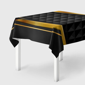 Скатерть 3D с принтом 3D luxury black gold Плиты 3Д в Белгороде, 100% полиэстер (ткань не мнется и не растягивается) | Размер: 150*150 см | Тематика изображения на принте: luxury | versace | vip | абстракция | версаче | вип | паттерн | роскошь | текстуры