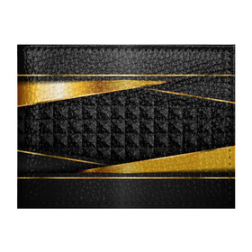 Обложка для студенческого билета с принтом 3D luxury black gold Плиты 3Д в Белгороде, натуральная кожа | Размер: 11*8 см; Печать на всей внешней стороне | Тематика изображения на принте: luxury | versace | vip | абстракция | версаче | вип | паттерн | роскошь | текстуры