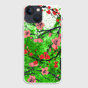 Чехол для iPhone 13 mini с принтом Сакура | Sakura (Z) в Белгороде,  |  | chery | flowers | japan | roses | sakura | вишнёвый цвет | вишня | растения | розы | ромашка | сакура | тюльпаны | хана | ханами | цветы | цветы сакуры | япония