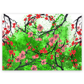 Поздравительная открытка с принтом Сакура | Sakura (Z) в Белгороде, 100% бумага | плотность бумаги 280 г/м2, матовая, на обратной стороне линовка и место для марки
 | chery | flowers | japan | roses | sakura | вишнёвый цвет | вишня | растения | розы | ромашка | сакура | тюльпаны | хана | ханами | цветы | цветы сакуры | япония