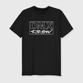 Мужская футболка хлопок Slim с принтом DMX | Logo (Z) в Белгороде, 92% хлопок, 8% лайкра | приталенный силуэт, круглый вырез ворота, длина до линии бедра, короткий рукав | dark man x | dmx | earl simmons | hip hop | rap | реп | репер | рэп | хип хоп | эрл симмонс