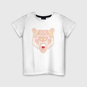 Детская футболка хлопок с принтом Морда медведя в Белгороде, 100% хлопок | круглый вырез горловины, полуприлегающий силуэт, длина до линии бедер | bear | голова | голова медведя | зверь | медведь | мишка