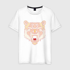 Мужская футболка хлопок с принтом Морда медведя в Белгороде, 100% хлопок | прямой крой, круглый вырез горловины, длина до линии бедер, слегка спущенное плечо. | bear | голова | голова медведя | зверь | медведь | мишка