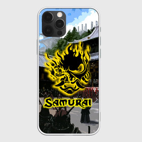 Чехол для iPhone 12 Pro с принтом SAMURAI & CYBERPUNK 2077 в Белгороде, силикон | область печати: задняя сторона чехла, без боковых панелей | 2077 | cd projekt red | cyberpunk | cyberpunk 2077 | game | samurai | арт | будущее | видеоигра | игра | киберпанк | киберпанк 2077 | киборг | киборги