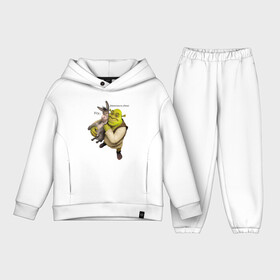 Детский костюм хлопок Oversize с принтом Shrek Donkey в Белгороде,  |  | Тематика изображения на принте: dreamworks | shrek | арт | лого | мультфильм | постер | шрек