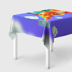 Скатерть 3D с принтом Радуга Эмоджи в Белгороде, 100% полиэстер (ткань не мнется и не растягивается) | Размер: 150*150 см | лайк | лойс | небо | облака | радуга | сердце | смайл | соцсети | эмоджи