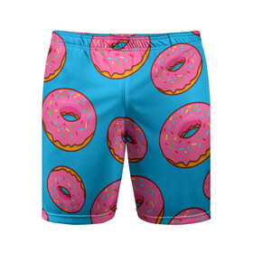 Мужские шорты спортивные с принтом Пончики в Белгороде,  |  | еда | круг | кружки | пища | пончики | пончики гомера | симпсоны | цветные пончики