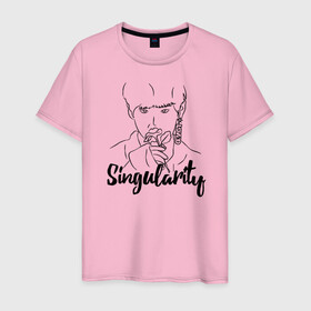 Мужская футболка хлопок с принтом БТС, BTS, Singularity в Белгороде, 100% хлопок | прямой крой, круглый вырез горловины, длина до линии бедер, слегка спущенное плечо. | bangtan | boys | bts | singularity | бангтан | бойс | бтс | ким тэхен | сингулярити