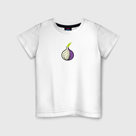 Детская футболка хлопок с принтом Tor Browser в Белгороде, 100% хлопок | круглый вырез горловины, полуприлегающий силуэт, длина до линии бедер | Тематика изображения на принте: onion | tor | tor browser | даркнет | тор | тор браузер