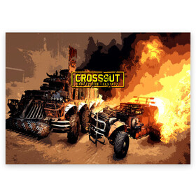 Поздравительная открытка с принтом Crossout Online в Белгороде, 100% бумага | плотность бумаги 280 г/м2, матовая, на обратной стороне линовка и место для марки
 | action | crossout | online | tegunvte | выживание | экшен