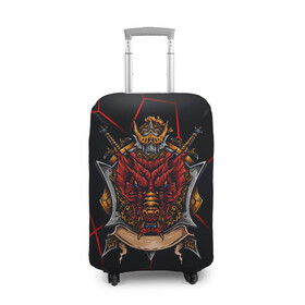 Чехол для чемодана 3D с принтом Красный китайский дракон в Белгороде, 86% полиэфир, 14% спандекс | двустороннее нанесение принта, прорези для ручек и колес | викинг | дракон | китай | китайский дракон | красный дракон | мифология | рыцарь | шлеп