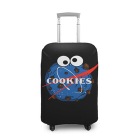 Чехол для чемодана 3D с принтом Cookies в Белгороде, 86% полиэфир, 14% спандекс | двустороннее нанесение принта, прорези для ручек и колес | cookies | nasa | астронавт | астрономия | глазки | земля | космос | наса | печенье | печеньки | планета | смайл | спутник