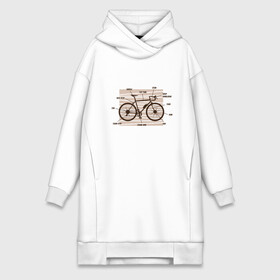 Платье-худи хлопок с принтом Схема Анатомия Велосипеда в Белгороде,  |  | anatomy | bicycle | bike | mountain bike | scheme | байк | бикукле | велик | горный велосипед | инженерная схема | как устроен велосипед | состав | строение | устройство велосипеда | чертёж | чертежи