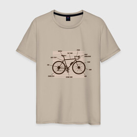 Мужская футболка хлопок с принтом Схема Анатомия Велосипеда в Белгороде, 100% хлопок | прямой крой, круглый вырез горловины, длина до линии бедер, слегка спущенное плечо. | anatomy | bicycle | bike | mountain bike | scheme | байк | бикукле | велик | горный велосипед | инженерная схема | как устроен велосипед | состав | строение | устройство велосипеда | чертёж | чертежи