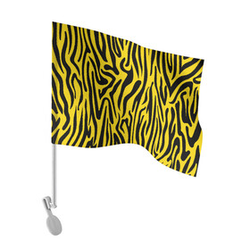 Флаг для автомобиля с принтом Тигровые полоски в Белгороде, 100% полиэстер | Размер: 30*21 см | абстракция | зоопринт | орнамент | полоски | полосы | пчелиный | тигровый