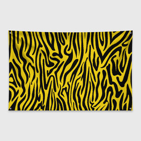 Флаг-баннер с принтом Тигровые полоски в Белгороде, 100% полиэстер | размер 67 х 109 см, плотность ткани — 95 г/м2; по краям флага есть четыре люверса для крепления | абстракция | зоопринт | орнамент | полоски | полосы | пчелиный | тигровый