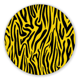 Коврик для мышки круглый с принтом Тигровые полоски в Белгороде, резина и полиэстер | круглая форма, изображение наносится на всю лицевую часть | Тематика изображения на принте: абстракция | зоопринт | орнамент | полоски | полосы | пчелиный | тигровый
