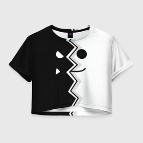 Женская футболка Crop-top 3D с принтом Geometry Dash | Fondo в Белгороде, 100% полиэстер | круглая горловина, длина футболки до линии талии, рукава с отворотами | dash | fondo | geometry | геометри | геометридаш | даш