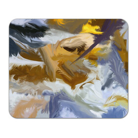 Коврик для мышки прямоугольный с принтом FET в Белгороде, натуральный каучук | размер 230 х 185 мм; запечатка лицевой стороны | Тематика изображения на принте: abstract | feathers | абстракция | желтое | мазки | перья