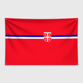 Флаг-баннер с принтом Сборная Сербии. в Белгороде, 100% полиэстер | размер 67 х 109 см, плотность ткани — 95 г/м2; по краям флага есть четыре люверса для крепления | дзюба | лига наций | последние новости | россия | сборная россии | сербия | сербия россия | сербия россия обзор | спорт | футбол | черчесов