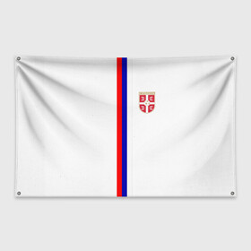 Флаг-баннер с принтом Сборная Сербии в Белгороде, 100% полиэстер | размер 67 х 109 см, плотность ткани — 95 г/м2; по краям флага есть четыре люверса для крепления | дзюба | лига наций | последние новости | россия | сборная россии | сербия | сербия россия | сербия россия обзор | спорт | футбол | черчесов