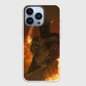 Чехол для iPhone 13 Pro с принтом MORTAL SHELL WARRIOR в Белгороде,  |  | mortal | mortalshell | shell | меч | мортал | морталшэл | огонь | рыцарь