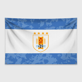Флаг-баннер с принтом Сборная Уругвая в Белгороде, 100% полиэстер | размер 67 х 109 см, плотность ткани — 95 г/м2; по краям флага есть четыре люверса для крепления | кавани | португалия | россия | спорт | суарес | уругвай | футбол | чемпионат мира | чемпионат мира по футболу | чм | эдинсон кавани