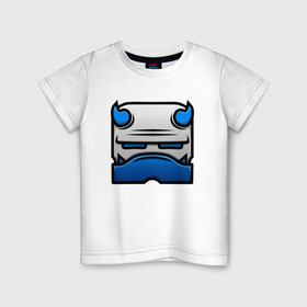 Детская футболка хлопок с принтом Geometry Dash | ICE (Z) в Белгороде, 100% хлопок | круглый вырез горловины, полуприлегающий силуэт, длина до линии бедер | 2d | arcade | game | geometry dash | meltdown | robtop | аркада | геометрический тире | раннер