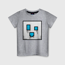 Детская футболка хлопок с принтом Geometry Dash | Оо (Z) в Белгороде, 100% хлопок | круглый вырез горловины, полуприлегающий силуэт, длина до линии бедер | 2d | arcade | game | geometry dash | meltdown | robtop | аркада | геометрический тире | раннер