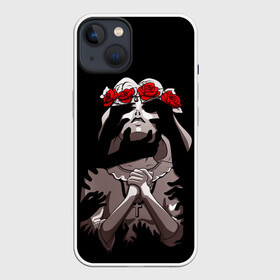 Чехол для iPhone 13 с принтом МОЛИТВА И ДЕМОНЫ в Белгороде,  |  | black | demons | evil | girl | hand | rose | девушка | демоны | дьявол | зло | искушение | крест | молитва | розы | руки | святая