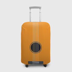 Чехол для чемодана 3D с принтом ГИТАРА в Белгороде, 86% полиэфир, 14% спандекс | двустороннее нанесение принта, прорези для ручек и колес | guitar | instrument | musuc | orange | pop | rock | гитара | инструмент | музыка | панк | рок | струны | фолк