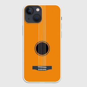 Чехол для iPhone 13 mini с принтом ГИТАРА в Белгороде,  |  | guitar | instrument | musuc | orange | pop | rock | гитара | инструмент | музыка | панк | рок | струны | фолк