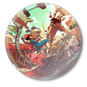Значок с принтом Dragon ball Fight в Белгороде,  металл | круглая форма, металлическая застежка в виде булавки | anime | dragon ball | аниме | анимэ | драгон бал | дрэгон бол | жемчуг дракона | сон гоку