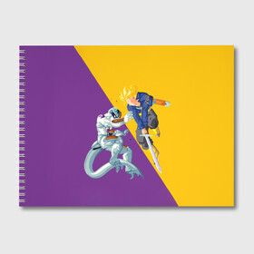 Альбом для рисования с принтом Yellow vs purple в Белгороде, 100% бумага
 | матовая бумага, плотность 200 мг. | Тематика изображения на принте: anime | dragon ball | аниме | анимэ | драгон бал | дрэгон бол | жемчуг дракона