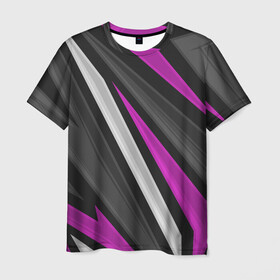Мужская футболка 3D с принтом Спортивные линии в Белгороде, 100% полиэфир | прямой крой, круглый вырез горловины, длина до линии бедер | color | sport | линии | полоски | спорт | углы