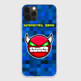 Чехол для iPhone 12 Pro с принтом Geometry Dash в Белгороде, силикон | область печати: задняя сторона чехла, без боковых панелей | devil | geometry dash | pixel | геометри дэш | геометрический рывок | геометрия даш | демон | игры | логотипы игр | пиксель | смайл | эмоции