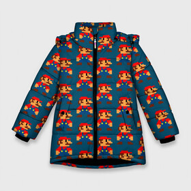Зимняя куртка для девочек 3D с принтом Марио в Белгороде, ткань верха — 100% полиэстер; подклад — 100% полиэстер, утеплитель — 100% полиэстер. | длина ниже бедра, удлиненная спинка, воротник стойка и отстегивающийся капюшон. Есть боковые карманы с листочкой на кнопках, утяжки по низу изделия и внутренний карман на молнии. 

Предусмотрены светоотражающий принт на спинке, радужный светоотражающий элемент на пуллере молнии и на резинке для утяжки. | game | mario | sega | super | super mario | игры | м | марио | сега | супер марио