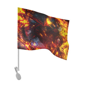 Флаг для автомобиля с принтом Path of Exile | Fire Demon (Z) в Белгороде, 100% полиэстер | Размер: 30*21 см | exile | game | path of exile | rpg | берсерк | вождь | дикарь | дуэлянт | игра | покоритель | путь изгнанника | рпг